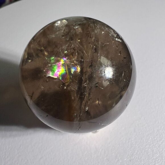 Smoky Quartz Crystal Sphere Marble (#12) IMPERFECT - Picture 8 of 11